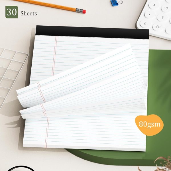 12 Pack of Legal Pads 8.5 x 11.75 College Ruled Notebook White Paper Note Pad Narrow Ruled 30 Sheets Notepads Perforated Writing Pad Clear Print 8x11 Legal Pads Pads of Paper - Image 4