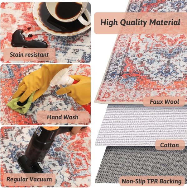 2x3 Washable Entryway Rug - Non-Slip Low Pile Indoor Rug for Bathroom, Hallway or Bedroom - Soft Accent Mat, Dryer Safe - Image 4