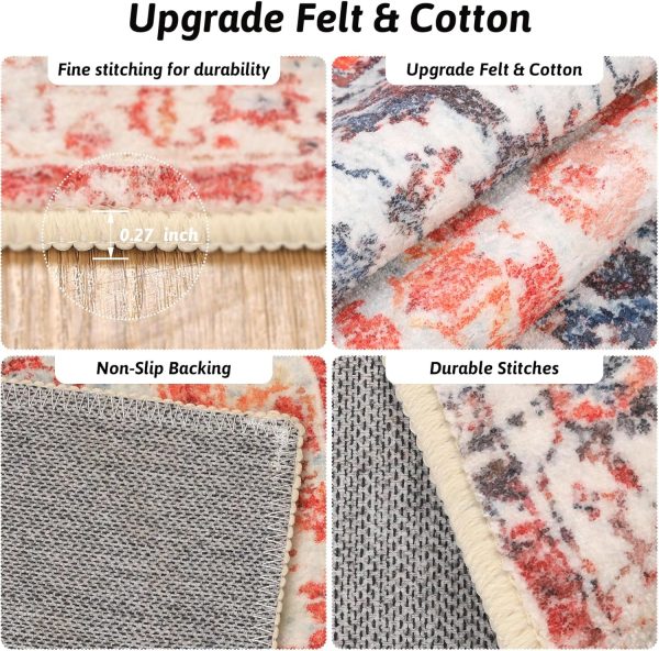 2x3 Washable Entryway Rug - Non-Slip Low Pile Indoor Rug for Bathroom, Hallway or Bedroom - Soft Accent Mat, Dryer Safe - Image 5