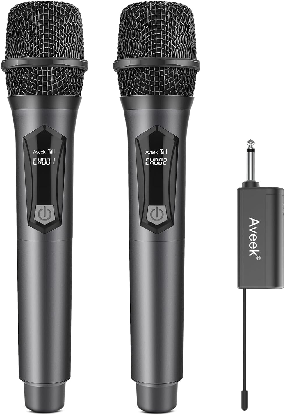 Aveek Karaoke Microphone Wireless, Microphone for Speakers with Rechargeable Receiver for Party, DJ, Wedding, Speech, Singing(2 Packs)