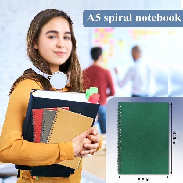 GINMLYDA Small Spiral Notebook 12Pack, 120 Lined Pages 8.25x5.50 Inches Spiral Journal Kraft Cover Notebooks & Writing Pads for School Home Office Aesthetic Sketch Drawing Note - Image 6