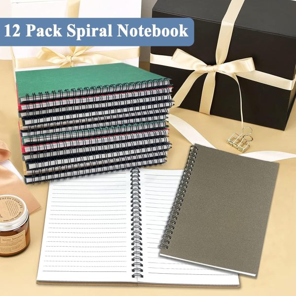 GINMLYDA Small Spiral Notebook 12Pack, 120 Lined Pages 8.25x5.50 Inches Spiral Journal Kraft Cover Notebooks & Writing Pads for School Home Office Aesthetic Sketch Drawing Note - Image 7