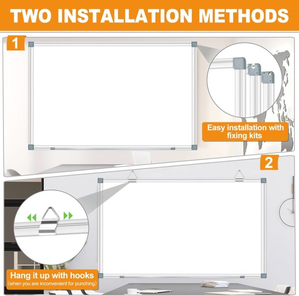 H-Qprobd Large White Board Dry Erase Board for Wall 72"X40" Magnetic Whiteboard with Long Pen Tray, Presentation Dry Erase Boards for Office, Classroom, School, Home - Image 4