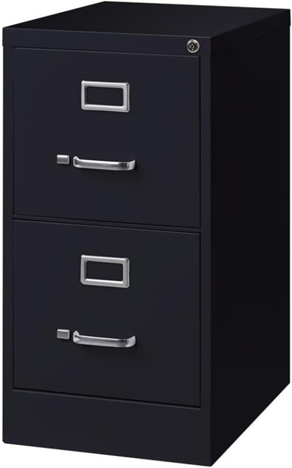 Lorell Fortress Locking Metal File Cabinet, 2-Drawer, 22" x 15" x 28.4", Black - Image 3