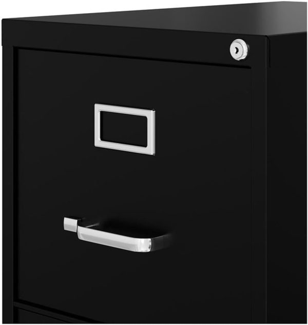 Lorell Fortress Locking Metal File Cabinet, 2-Drawer, 22" x 15" x 28.4", Black - Image 6