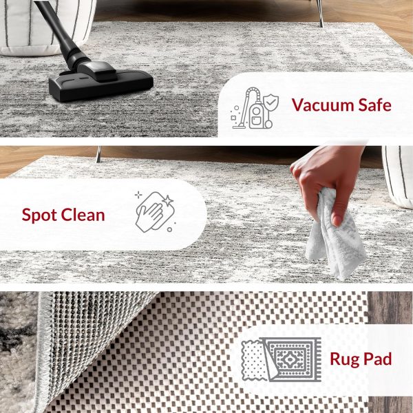 nuLOOM Deedra Modern Abstract Area Rug - 2x3 Accent Rug Modern/Contemporary Grey/Ivory Rugs for Living Room Bedroom Dining Room Entryway Kitchen - Image 4