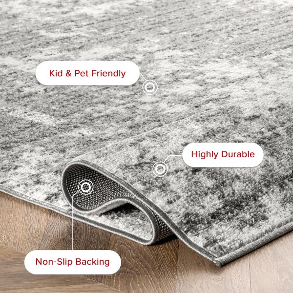 nuLOOM Deedra Modern Abstract Area Rug - 2x3 Accent Rug Modern/Contemporary Grey/Ivory Rugs for Living Room Bedroom Dining Room Entryway Kitchen - Image 5