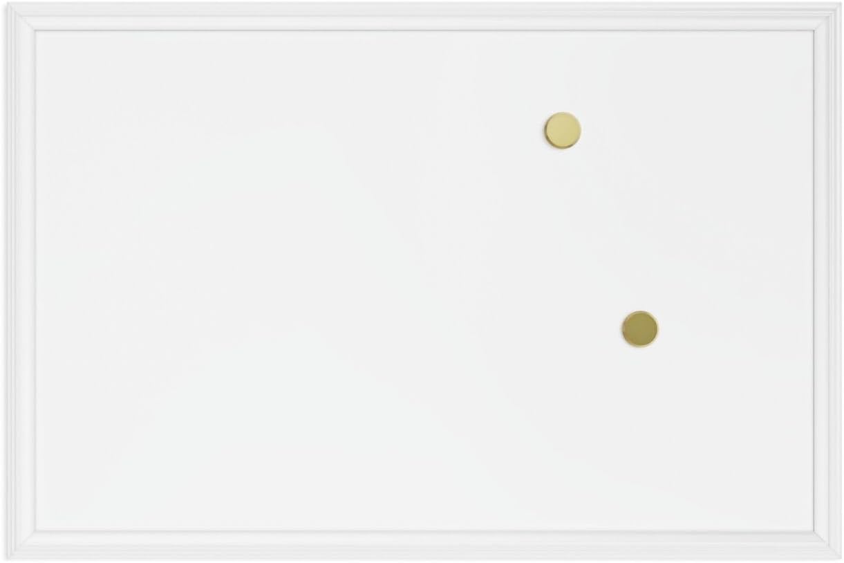 U Brands Farmhouse Magnetic Dry Erase Board, 30″x20″, White Wood Style Frame, Includes 2 Magnets
